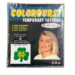 Notre Dame Colorburst Temporary Tattoos 4-Pack NEW Sealed Athletic Game